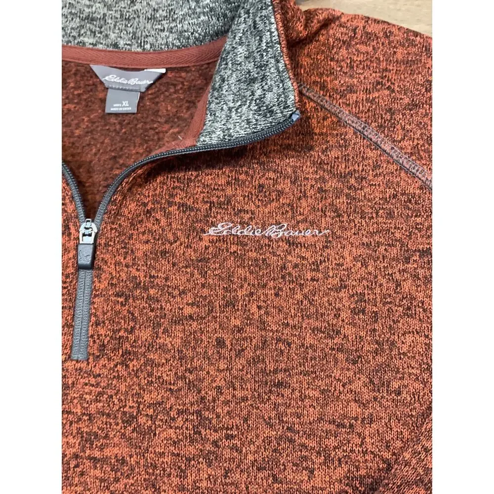 Eddie Bauer Mens Terracotta Quarter Zip Pullover Size XL